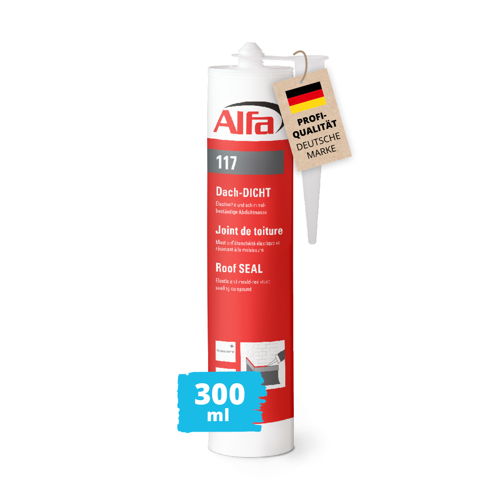Alfa Dach-Dicht 300 ml witterungsbeständig schimmelbeständig Dachdichtungsmasse Dichtmasse Klebemasse Abdichtung Dachfolie Reparaturmasse Dach 