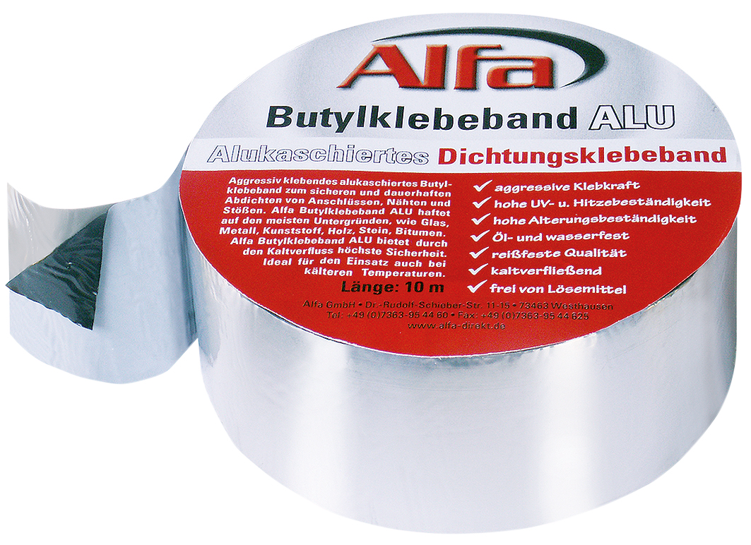 Gerband 607 Reparaturband Butylband 2,40€/m Alu-Butyl-Klebeband 150 mm x 10 m 