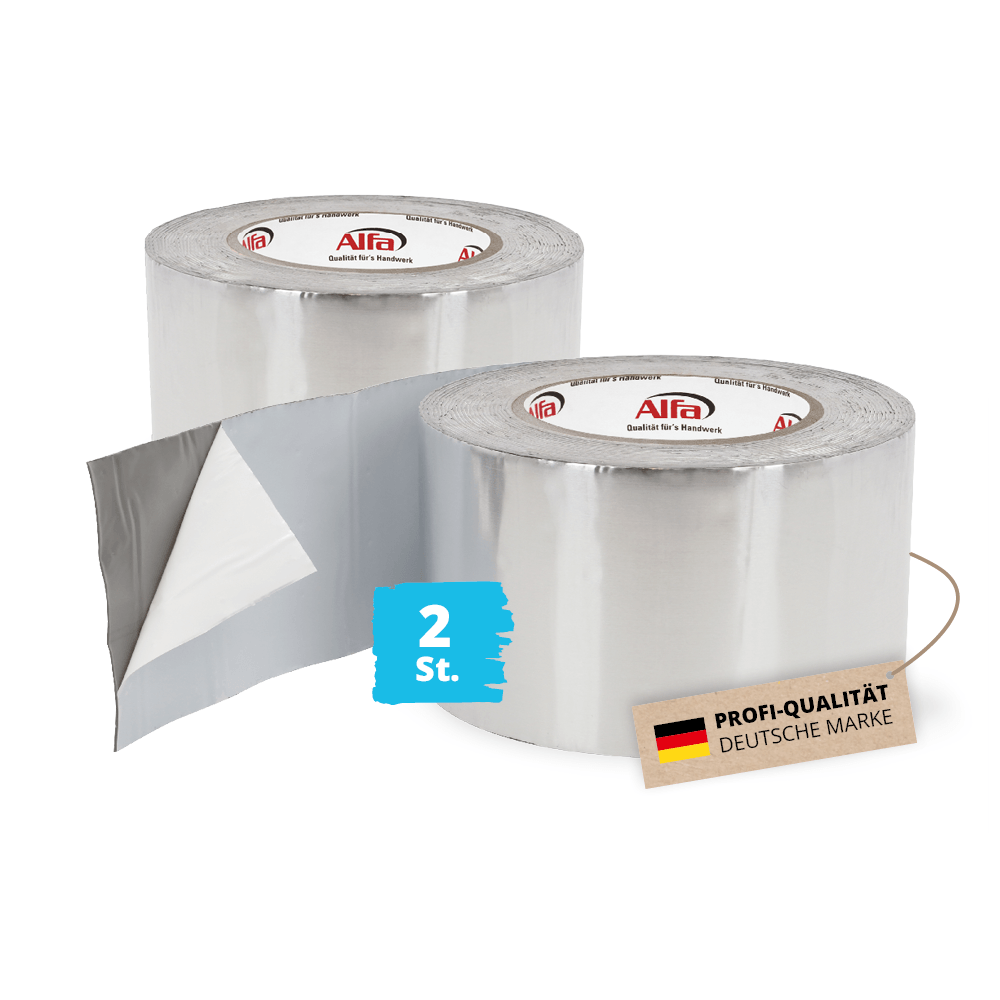 2x Alfa Butylband ALU 100 mm x 10 m Abdichtungsband Reparaturband Montageband Dichtband Butyldichtband Dichtungsband Abdichtband Klebeband