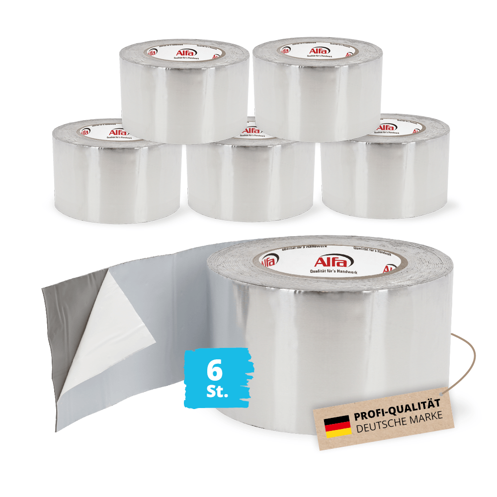 6x Alfa Butylband ALU 100 mm x 10 m Abdichtungsband Reparaturband Montageband Dichtband Butyldichtband Dichtungsband Abdichtband Klebeband