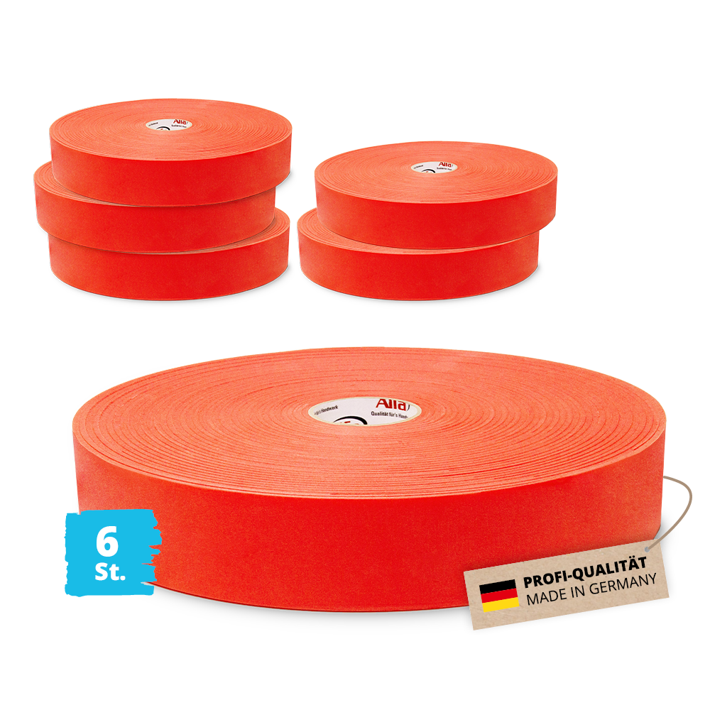 6x Alfa PE-Nageldichtband 45 mm x 20 m Klebeband Dichtband Trennwandband Tackerband für Konterlatten Made in Germany Holzunterkonstruktion