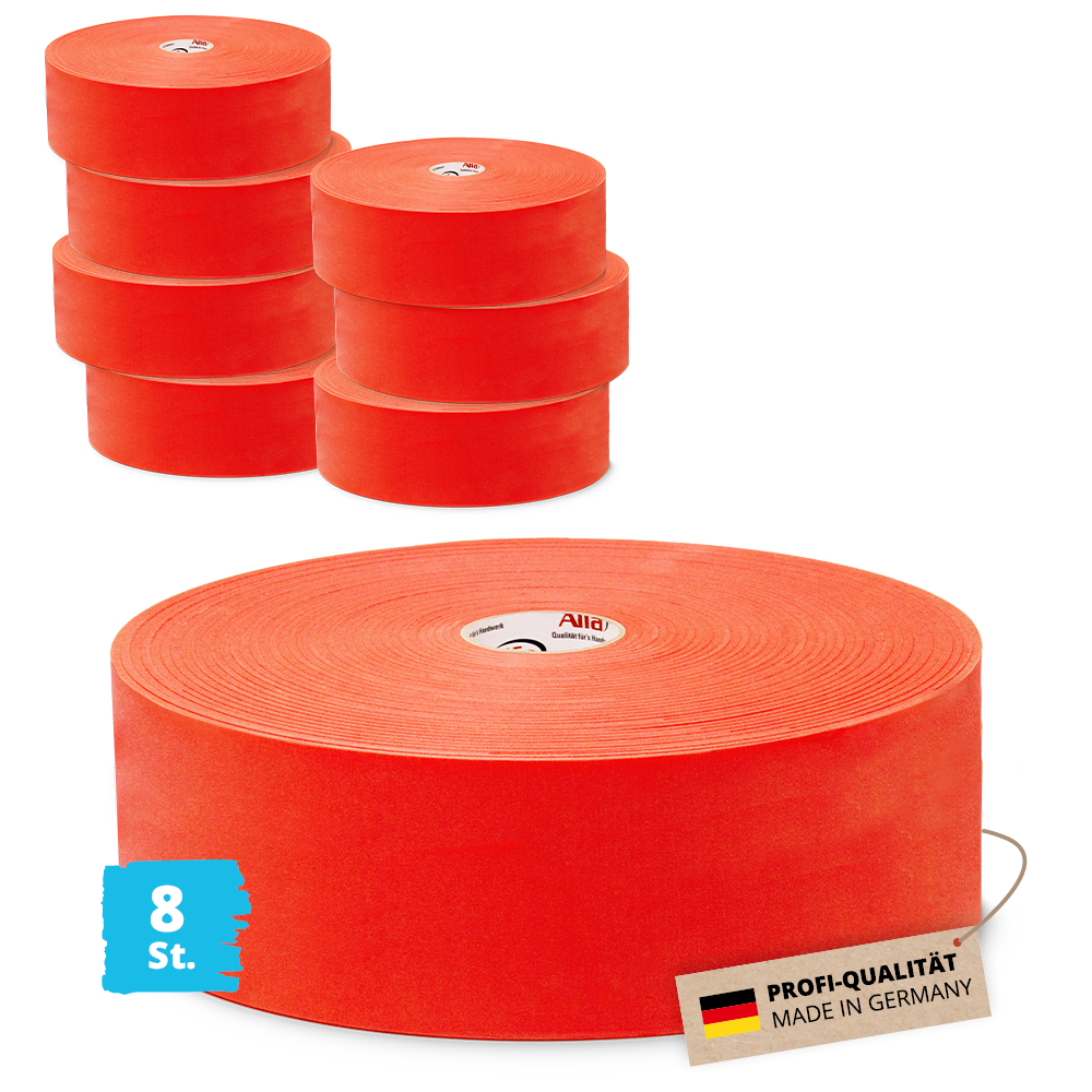 8x Alfa PE-Nageldichtband 60 mm x 20 m Klebeband Dichtband Trennwandband Tackerband für Konterlatten Made in Germany Holzunterkonstruktion