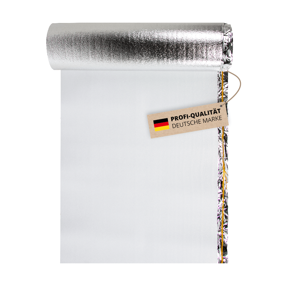 Alfa 50 m² PE-Trittschalldämmung ALU SK Isolierung Dämmung Dämmunterlage Dämmung Fußbodendämmung Schallisolierung Laminat