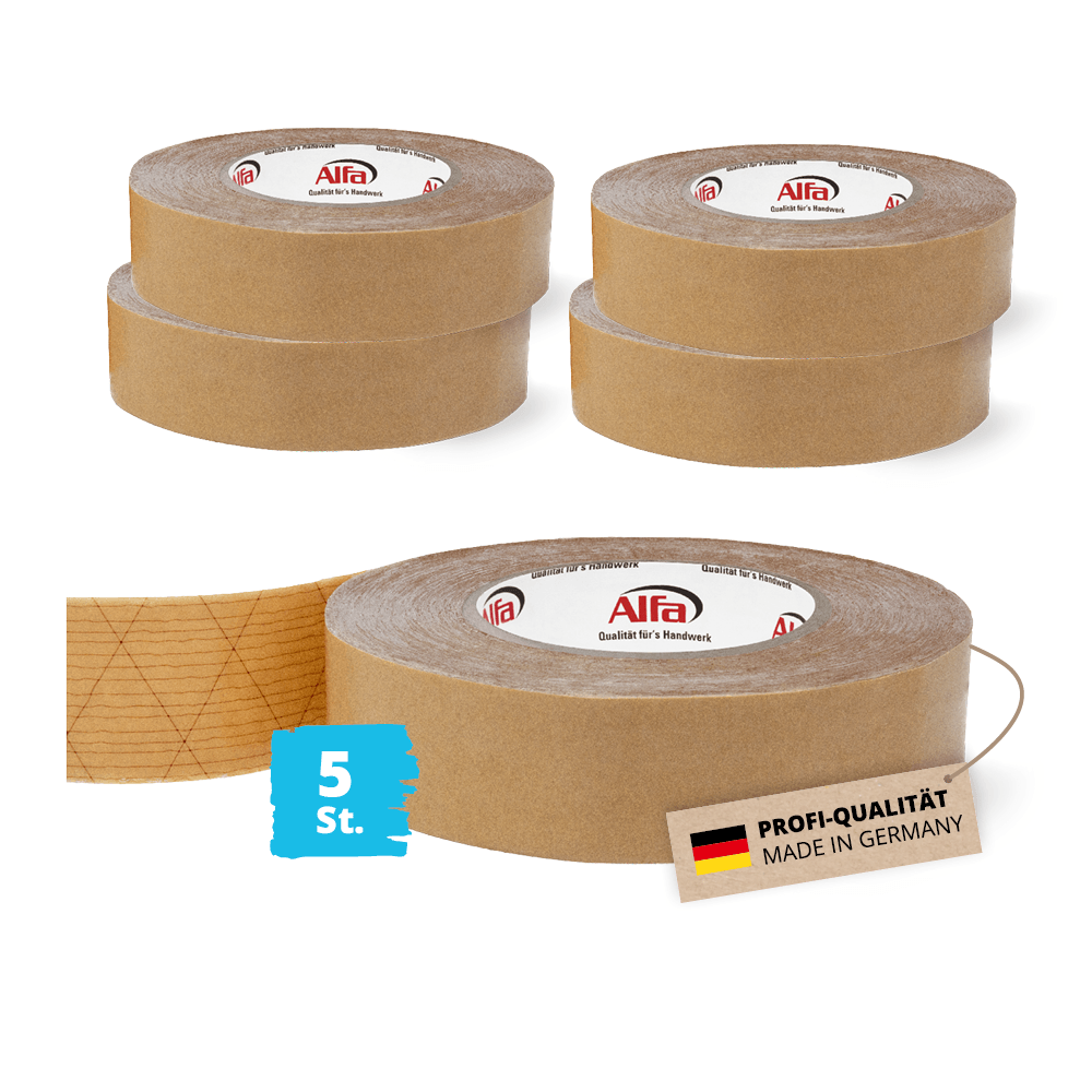 5x Alfa Sockelleisten Klebeband 30mmx50m Profi-Qualität Made in Germany Montageklebeband doppelseitig klebend Klebeband Hochleistungsklebeband
