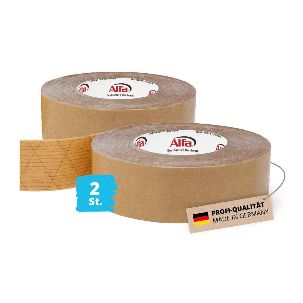 2x Alfa Sockelleistenklebeband 40 mm x 50 m Profi-Qualität Made in Germany Montageklebeband doppelseitig klebend Klebeband Hochleistungsklebeband