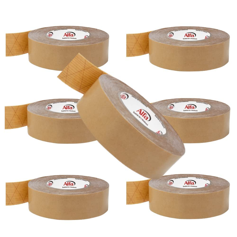 7x Alfa Sockelleistenklebeband 40 mm x 50 m Profi-Qualität Made in Germany Montageklebeband doppelseitig klebend Klebeband Hochleistungsklebeband