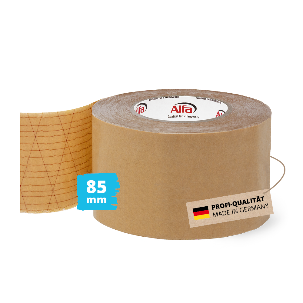 Alfa StrongTac 85 mm x 50 m - PROFI-Montageklebeband Sockelleisten Klebeband Sockelleistenklebebandv