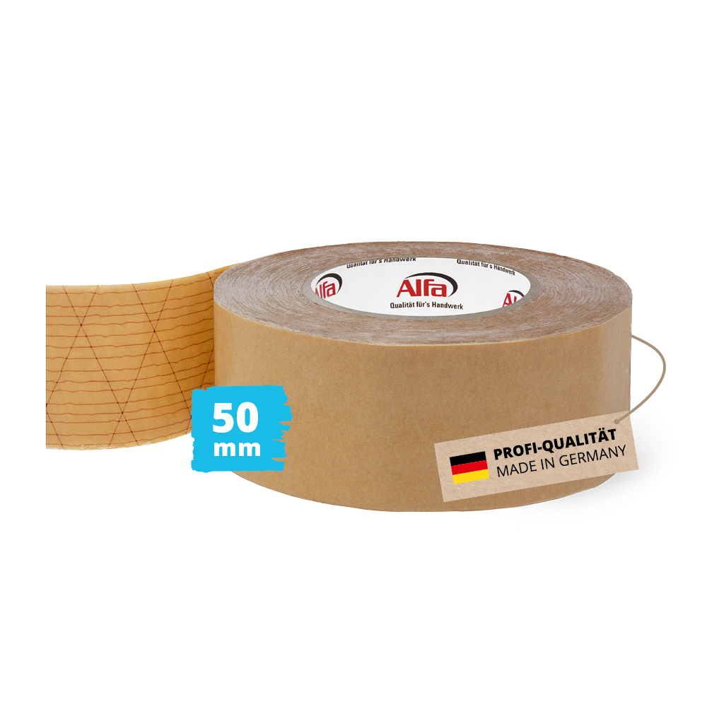 Alfa Sockelleistenklebeband 50 mm x 50 m Doppelseitig klebendes Montageklebeband Profi-Qualität Made in Germany Klebeband Universalklebeband