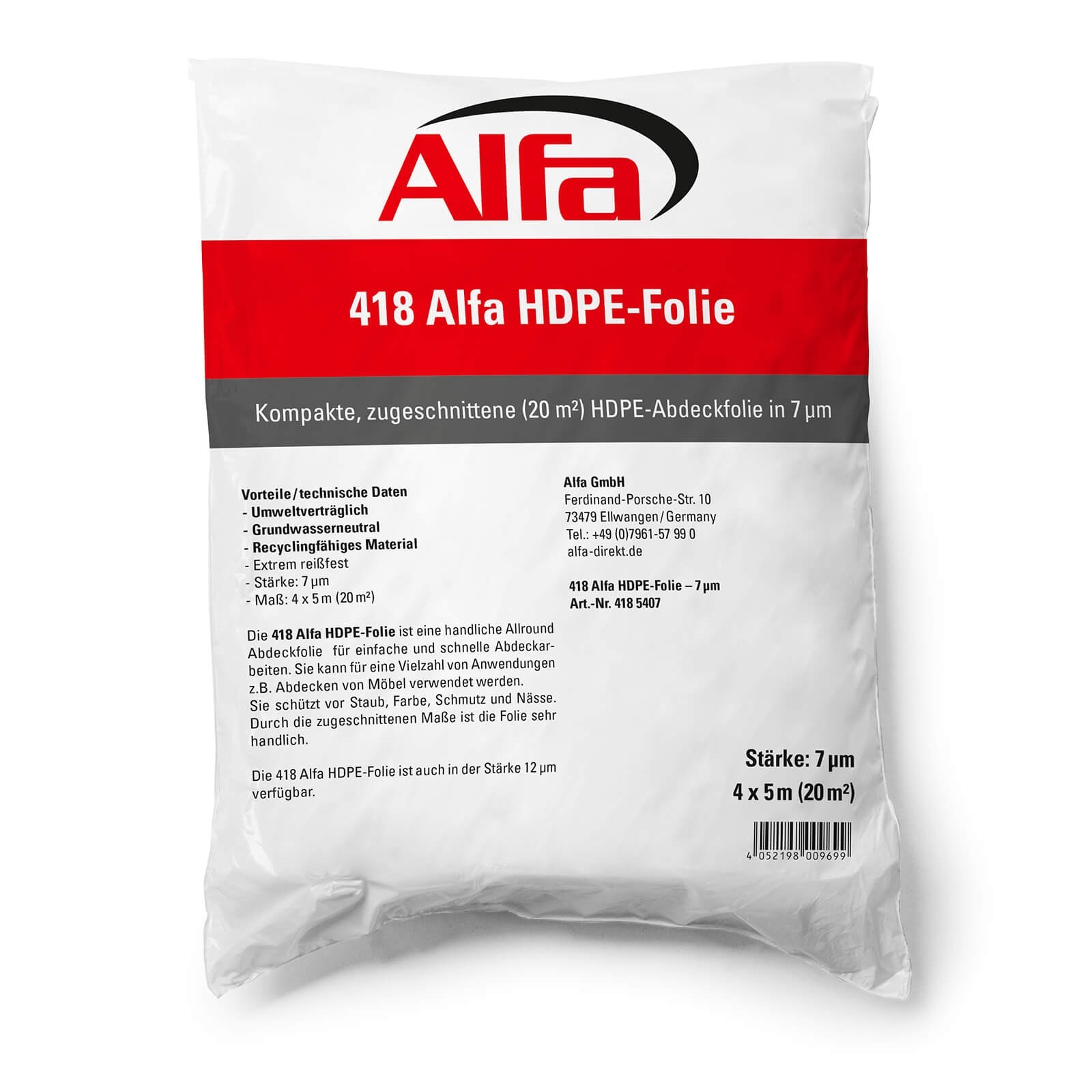 Alfa PE-Abdeckfolie extra starke 250 μm Gerüstfolie