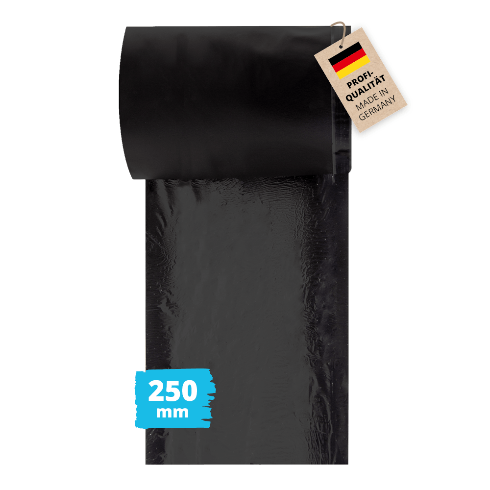 20m Alfa EPDM-Folie außen 250 mm x 20 m mit 0,75 mm Abdichtung Terrasse Balkon Fenster Türen Wintergarten Abdichtungsbahn Balkon Fassade Simse
