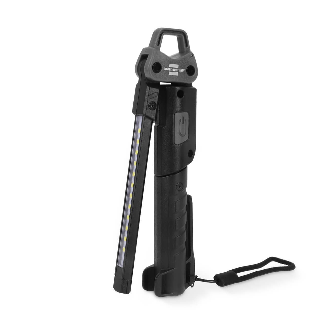 Brennenstuhl LED Akku Handleuchte | Robuste LED Arbeitsleuchte mit integriertem Li-Ion Akku und klappbarem Lampenkopf | Handlampe Werkstattlampe