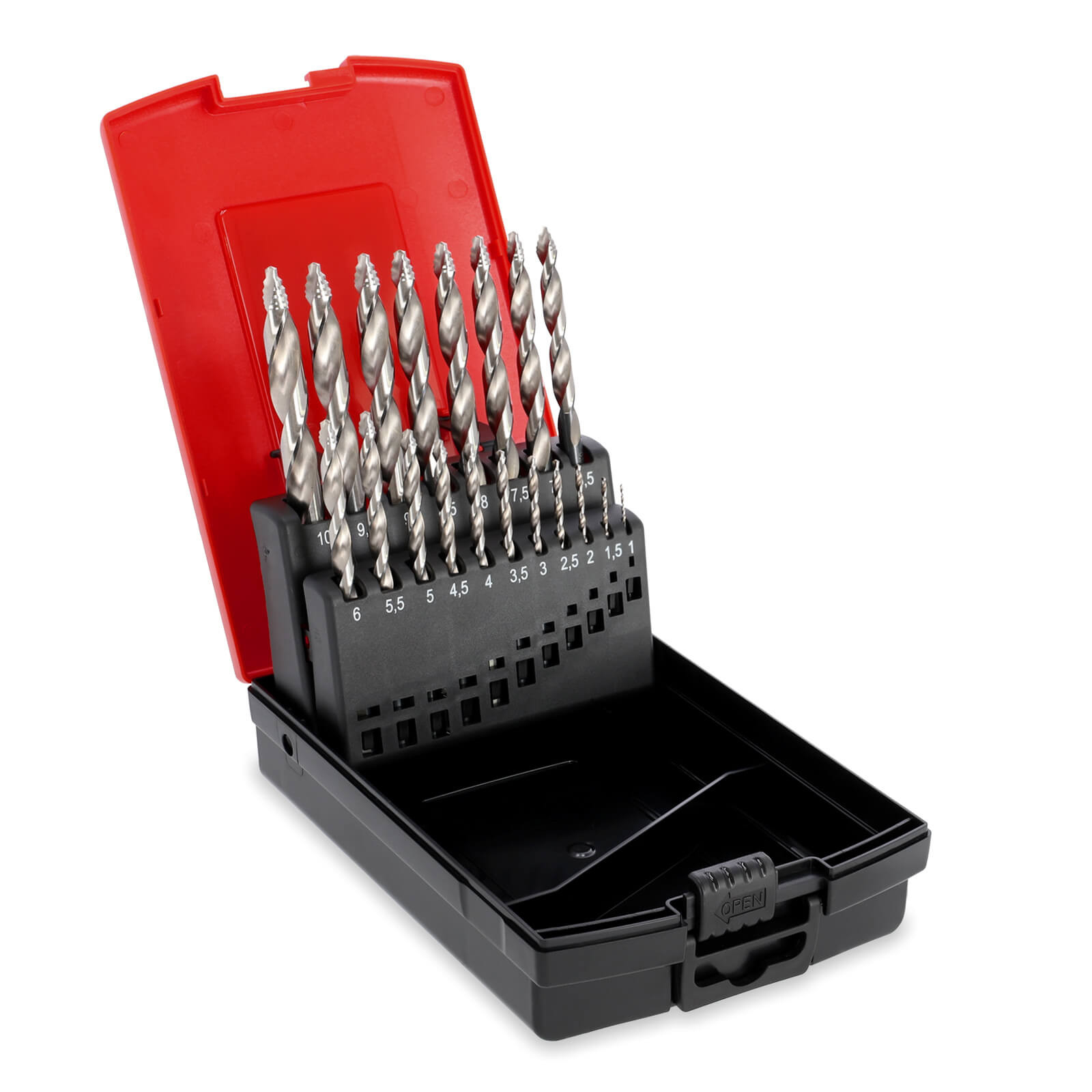 Förch HSS Spiralbohrer-Set 1,0 – 10 Mm – 19-teilig, DIN 338 – Geschliffen, Vergleichbar Mit Dormer Oder Würth