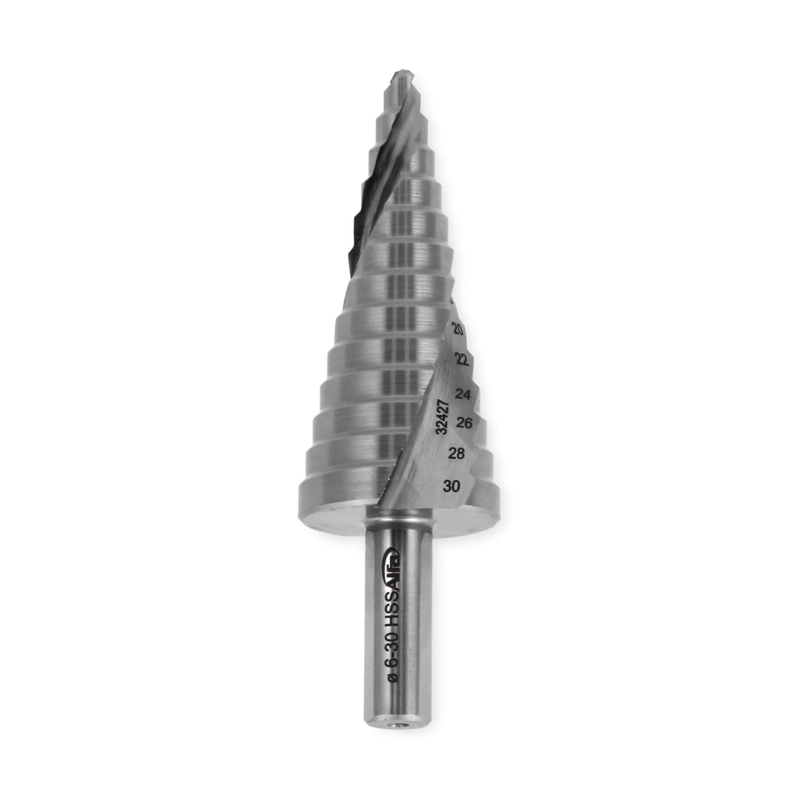 1x Alfa HSS-Spiral-Stufenbohrer | Ø 4-20mm x 2mm | für präzises Bohren, Aufweiten und Entgraten in einem Schritt | exakte Bohrungen in verschiedenen 