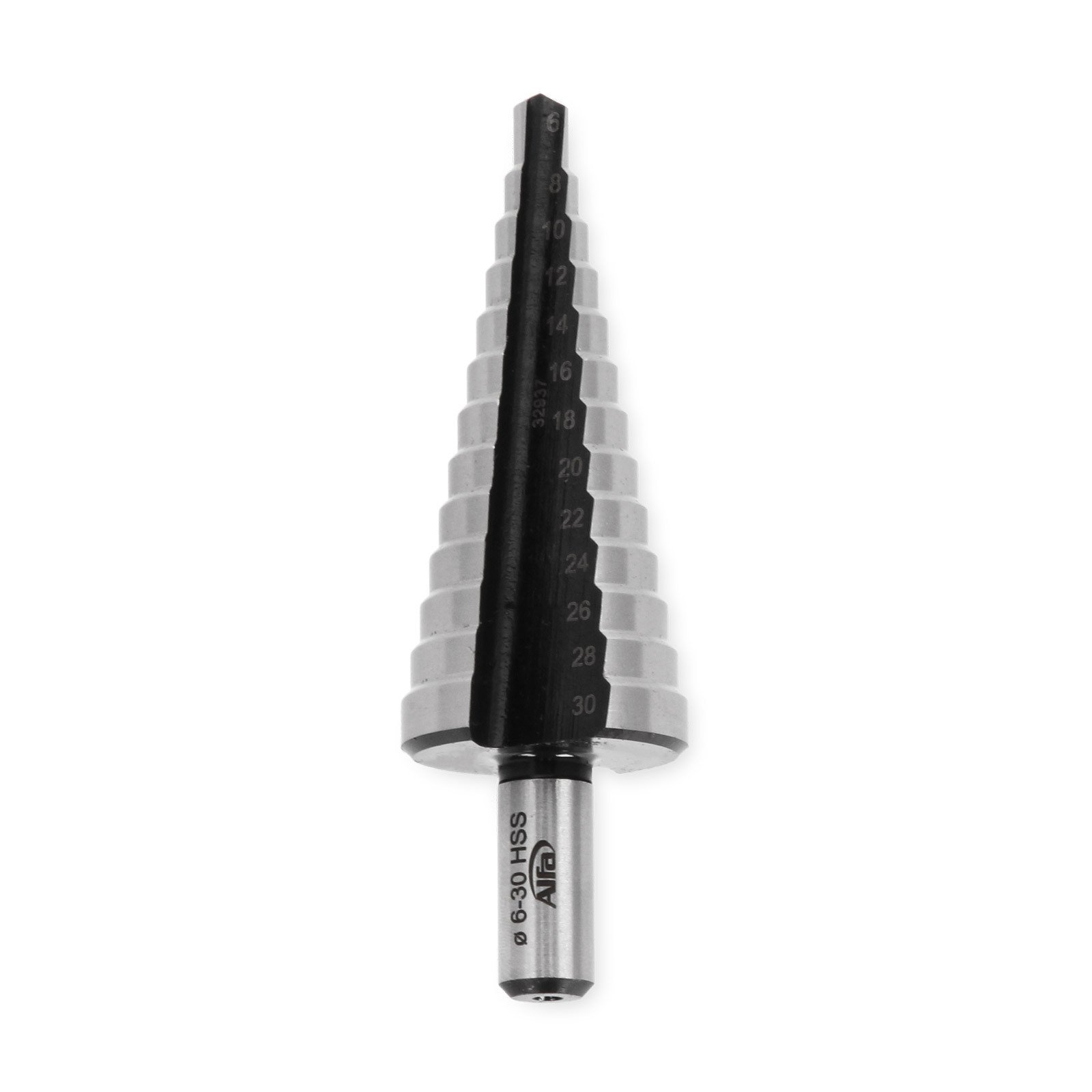 1x Alfa HSS-Stufenbohrer | Ø 4 - 20 mm x 2 mm | ideal für Blech & Metall | für präzise, zylindrische Bohrungen – sauber arbeitend dank gerader Nutung