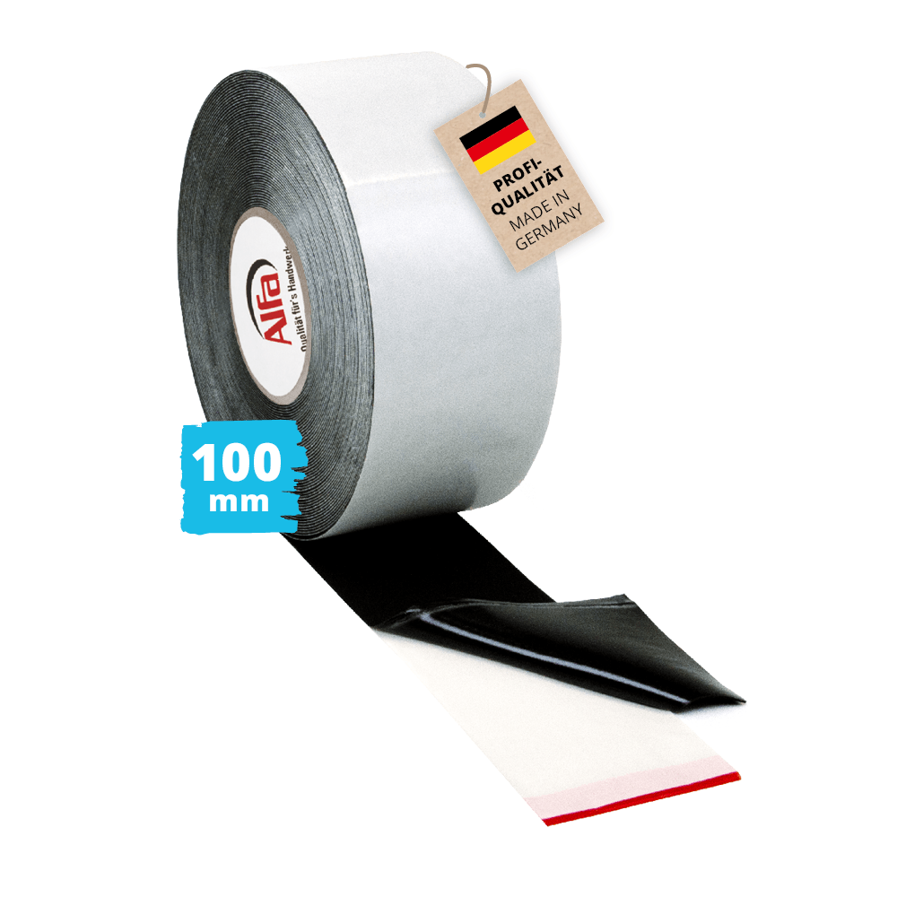 1x Alfa Terrasse Tape 100 mm x 1 mm x 20 m Unterkonstruktionen Abdeckband Holzschutzband Bitumenband EPDM-Band Terrasse bauen Gewebeband Holzschutz