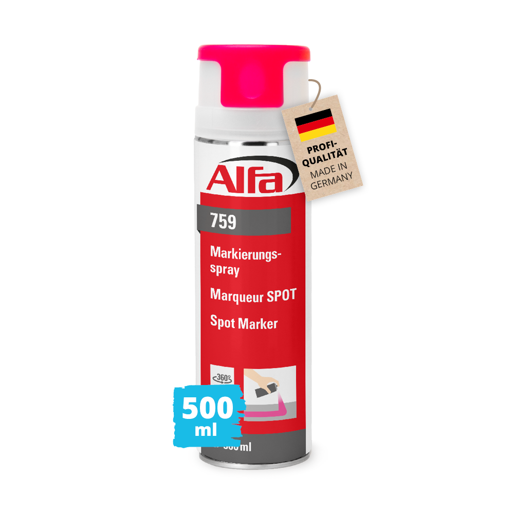 2x Alfa Markierungsspray 500ml Neon-Pink Marking Spray Markierspray Farbspray Markierungssprühfarbe Signalspray Baustelle Forstspray