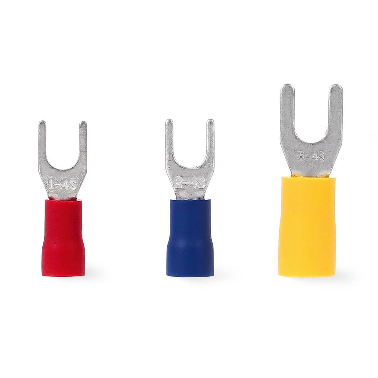 100x Alfa Gabelkanelschuhe | M4 | Gelb | Isoliert | Quetschkabelschuh in Gabelform | galvanisch verzinnter Kabelschuh mit gabelförmigem Anschluss