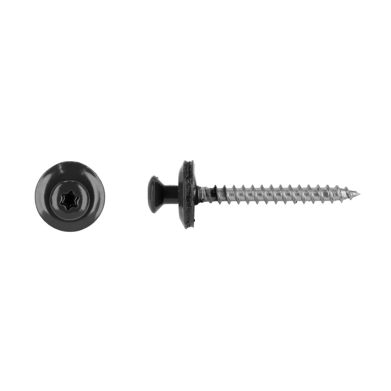 200x Alfa Spenglerschrauben Farbit Anthrazit Edelstahl-Schrauben 35 mm x 4,5 mm mit EPD;-Dichtscheibe Terrassenüberdachung Pergola Edelstahlschraube