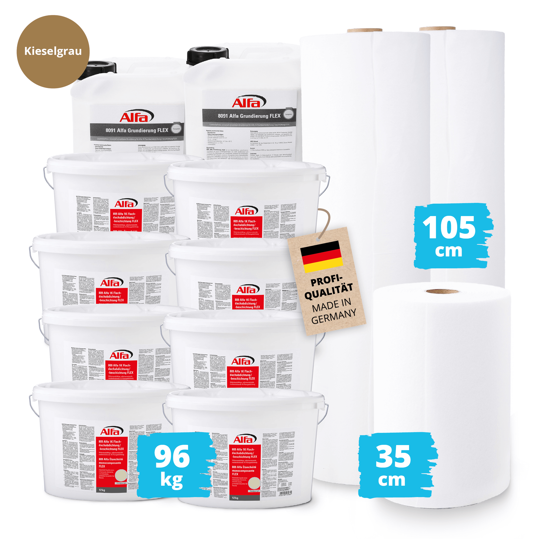 40m² Flachdach abdichten Grundierung Vlies Garagendach Flachdachabdichtung Wellplaten Wellendach Blechdach Flüssigkunststoff Anthrazit Dachabdichtung 