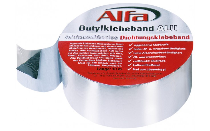  Butylband ALU (alukaschiert) 150mm x 10m - Aggressiv klebendes, alukaschiertes Butylband