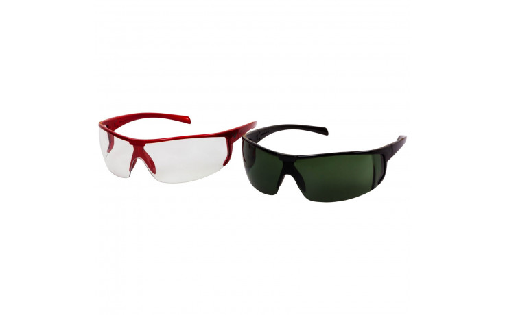Schutzbrille Univet mit rot lackierter Fassung - Moderne Schutzbrille mit schwarz lackierter Fassung