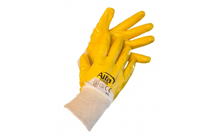 Baumwollhandschuhe (Nitril-beschichtet) Größe 11 - Handschuh mit gutem Feuchtigkeitsschutz 