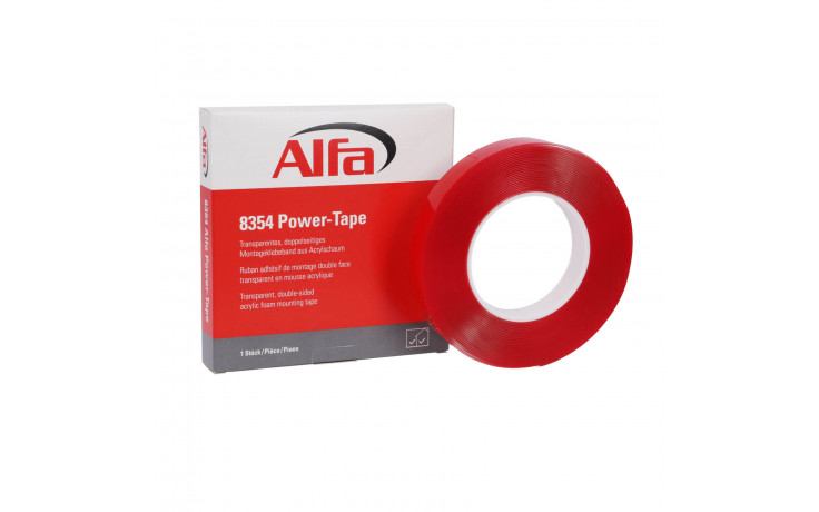 Alfa Power-Tape - Transparentes, doppelseitiges Montageklebeband für dauerhafte Verklebungen
