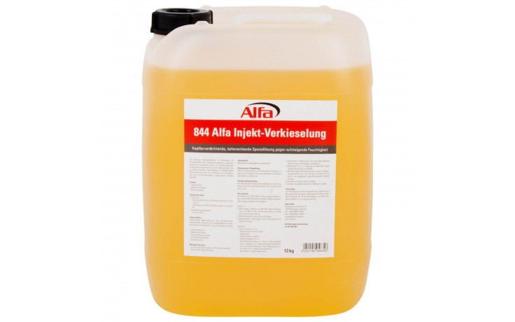 844 Alfa Injekt-Verkieselung (Horizontalsperre) - Kapillarverdichtende, Speziallösung gegen aufsteigende Feuchtigkeit