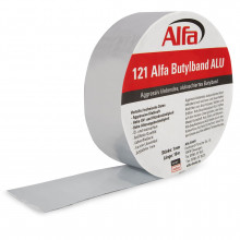 Butylband ALU (alukaschiert) 75mm x 10m - Aggressiv klebendes, alukaschiertes Butylband