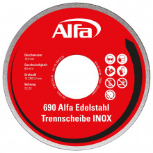 Alfa Trennscheibe Stahl-/ Edelstahl (INOX) 115 mm x 1,0 mm