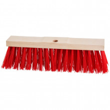 Flachholzbesen mit roten Elaston Borsten für groben und feuchten Schmutz