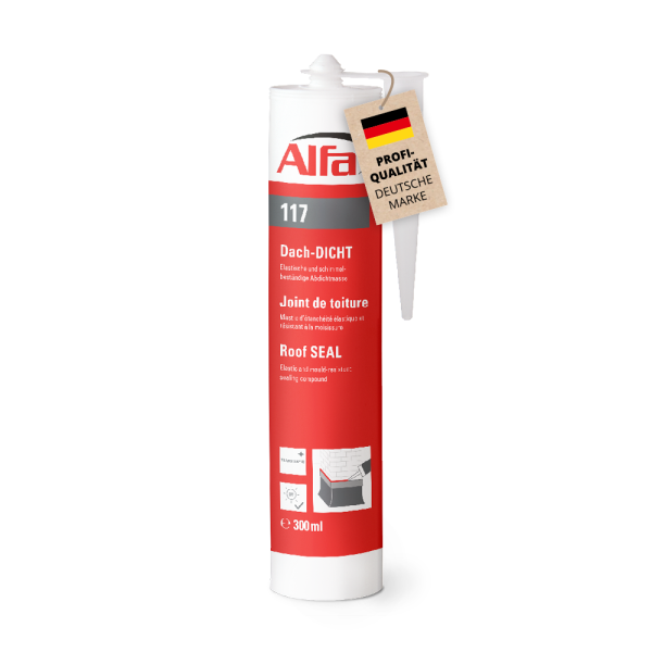 Alfa Dach-Dicht 300 ml | transparente, hoch elastische Abdichtmasse für viele Anwendungsbereiche