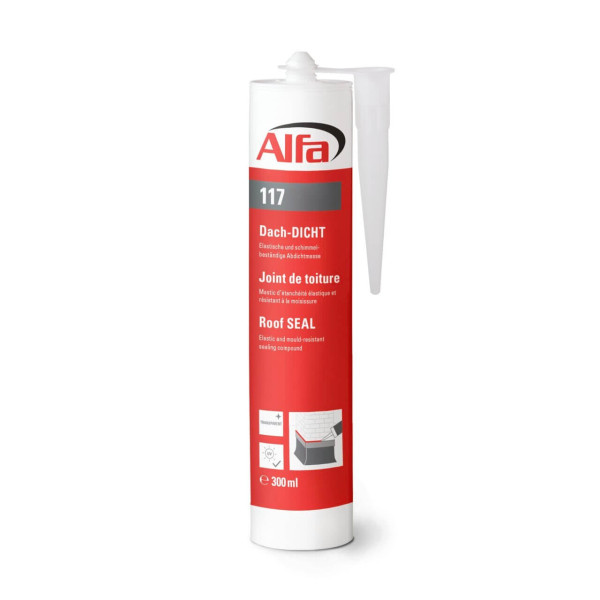 Alfa Dach-Dicht 300 ml | transparente, hoch elastische Abdichtmasse für viele Anwendungsbereiche