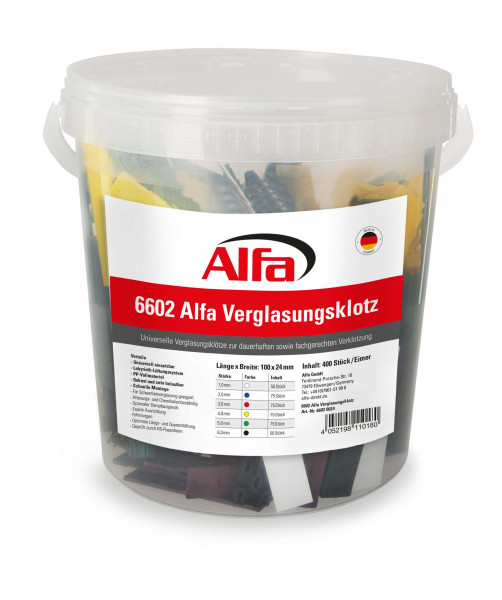 Alfa Verglasungsklotz Set 400-teilig