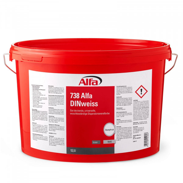 Alfa DINweiss (Dispersionswandfarbe) 12,5 Liter