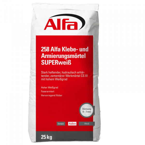 Alfa Klebe- und Armierungsmörtel SUPERweiß 