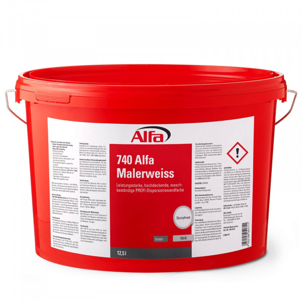 Alfa Malerweiss (Dispersionswandfarbe) 12,5 Liter