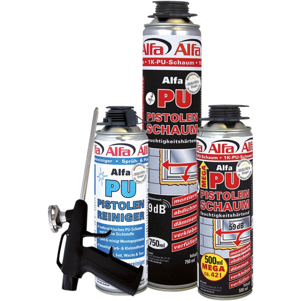  Alfa PROFI-Set (PU-Schaum, Pistole, Reiniger)