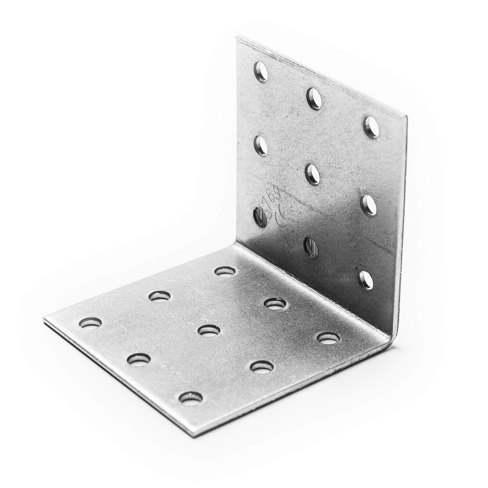 10x Alfa Lochplattenwinkel 80 x 80 mm Holzverbinder Winkelverbinder Bauwinkel Lochwinkel Schwerlastwinkel Metallwinkel Winkel Winkelverbindung