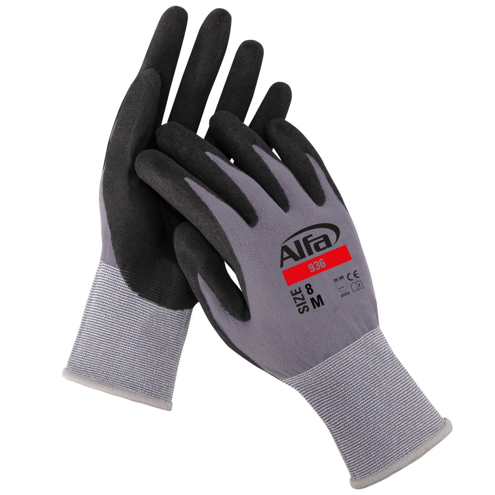 Alfa 1 Paar Arbeitshandschuhe Gr. 10/XL Premium Montagehandschuhe mit Nitril-Foam-Beschichtung