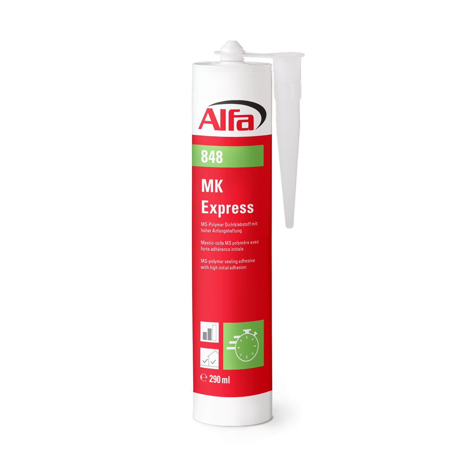 20 x Alfa MK Express Montagekleber 290 ml weiß | MS-Polymer-Dichtklebstoff mit hoher Anfangshaftung | Hohe Endfestigkeit | Sofortige Haftung nach 5 